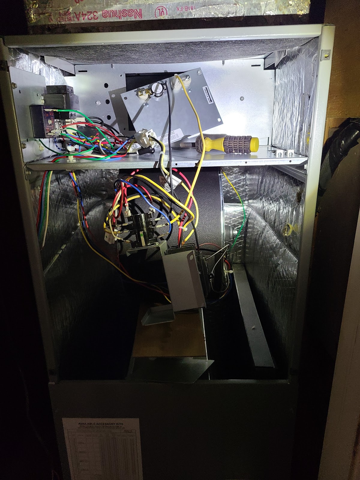 HVAC system components and wiring